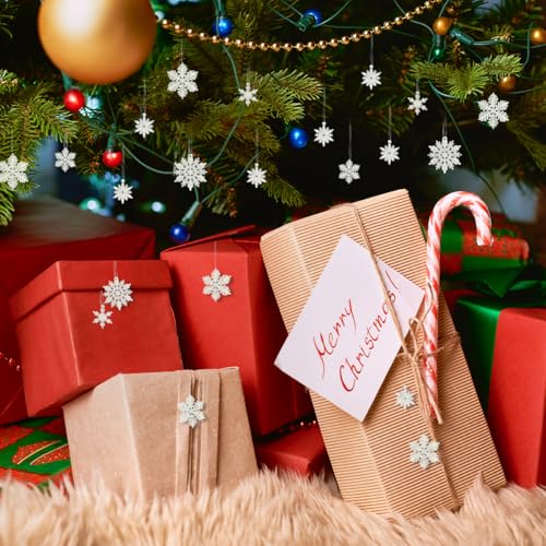 60-Piece Mini Snowflake Ornaments for Christmas Trees and DIY Crafts