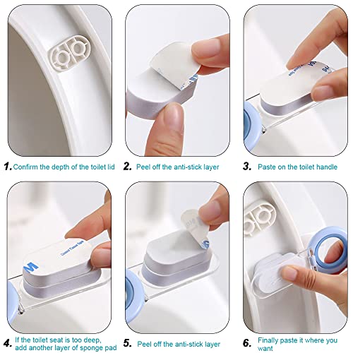 Betinyar Multi 6 Pack Toilet Seat Lifter & Cover Handle - Contact-Free, Self-Adhesive Bathroom Accessory