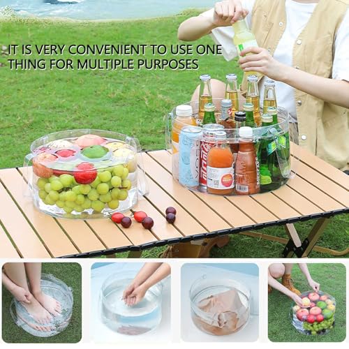 2PCS Collapsible Bucket 3 Gallon Container Folding Water Basin Portable Wash Basin