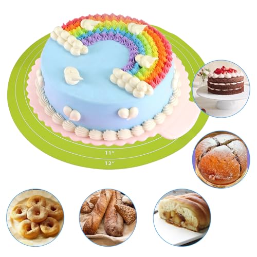 12-Inch Round Silicone Baking Mat with Measurements - Non-Stick & Heat Resistant