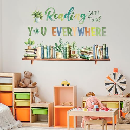 Greenery Inspirational Reading Wall Decals - 2Pcs Large Stickers