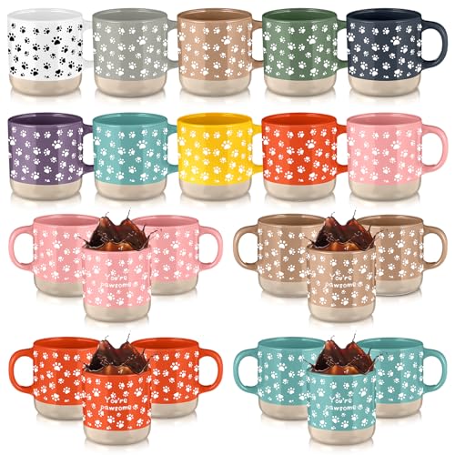 Veterinary Tech Appreciation Gift Mug Set - Bright Colors, 10 Pcs, 13 oz