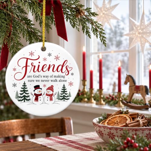 Christmas Ornament - Friendship Gifts for Women - Ceramic Holiday Decor