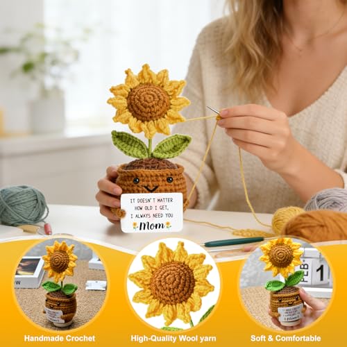 Sunflower Mother's Day Gift for Mom from Daughter Son - Handmade Keepsake