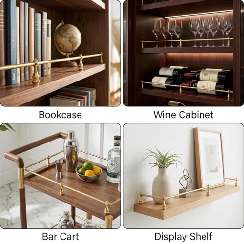 Gold Metal Shelf Rail Connectors for Bookcases & Furniture - 8 Pack