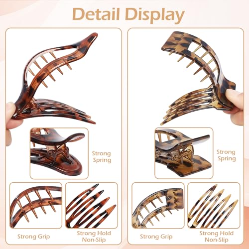 Artchita 8Pcs Flat Hair Claw Clips Set French Non-Slip Hair Accessories