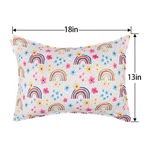 ALVA Kids Toddler Pillowcases Rainbow Pack 2, Fits 12x16 & 13x18 Inches