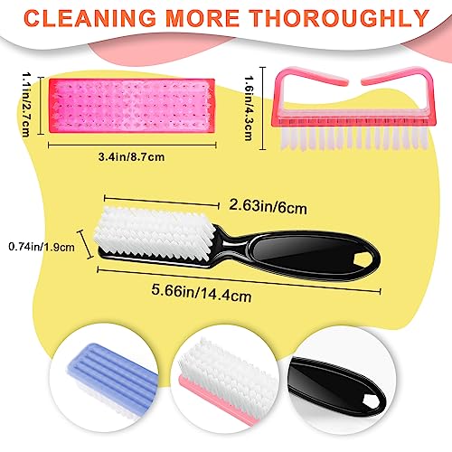 ROSVIDY 8 PCS Nail Brush for Cleaning Fingernails and Toenails, Handle Grip Scrub Brushes