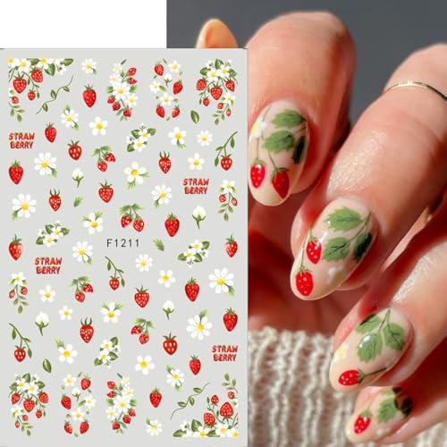 TailaiMei Flower and Insect Self-Adhesive Nail Art Decals, 5 Sheets