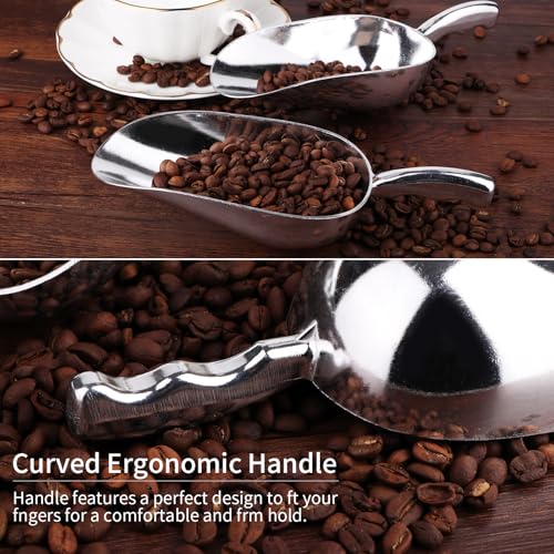 12 Oz Cast Aluminum Ice Scoop - 2-Piece Set for Weddings & Buffets