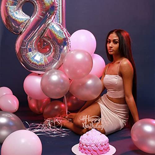 Happy 18th Birthday Cake Topper - Rose Gold Glitter Decoration