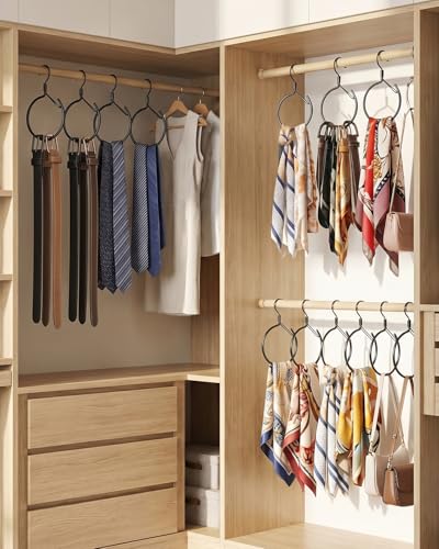 Supforce 360° Swivel Belt Hanger for Closet - Black, 2 Pack
