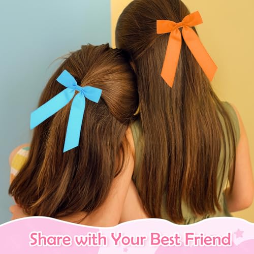 Grevosea 10 Pcs Hair Ribbons Bow Hair Ties Elastic Ponytail Holders