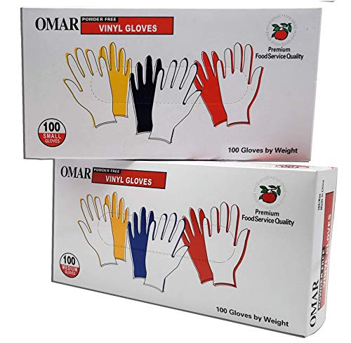 Omar Powder-Free Clear Vinyl Gloves - 100 Count Disposable