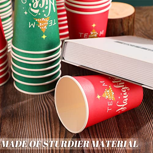 Christmas Paper Cups 12 oz Disposables Naughty or Nice Theme 60 Pack - 10.63" x 6.69"