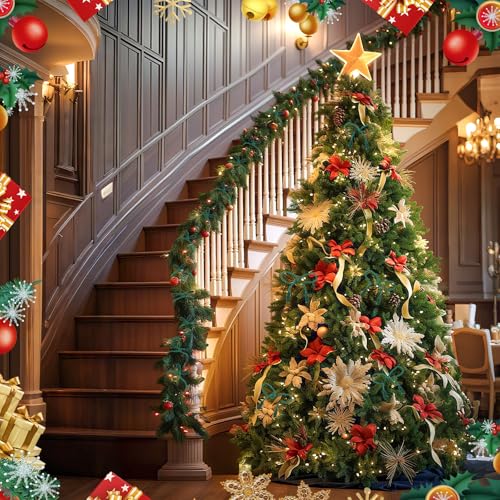 Green Christmas Garland Ties - 20 Inch Reusable Twist Ties for Holiday Decor
