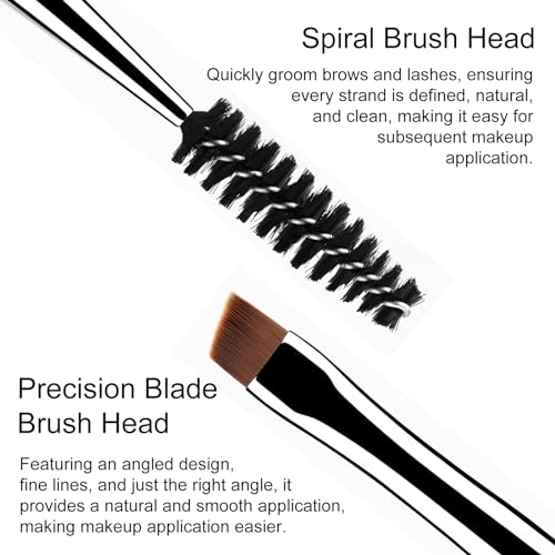 Kootinn Duo Eyebrow Brush Set Angled Brush and Spoolie 5 Pcs