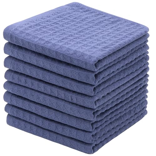 Cotton Kitchen Washcloths - 8 Pack, 12x12in, Absorbent Dish Rags