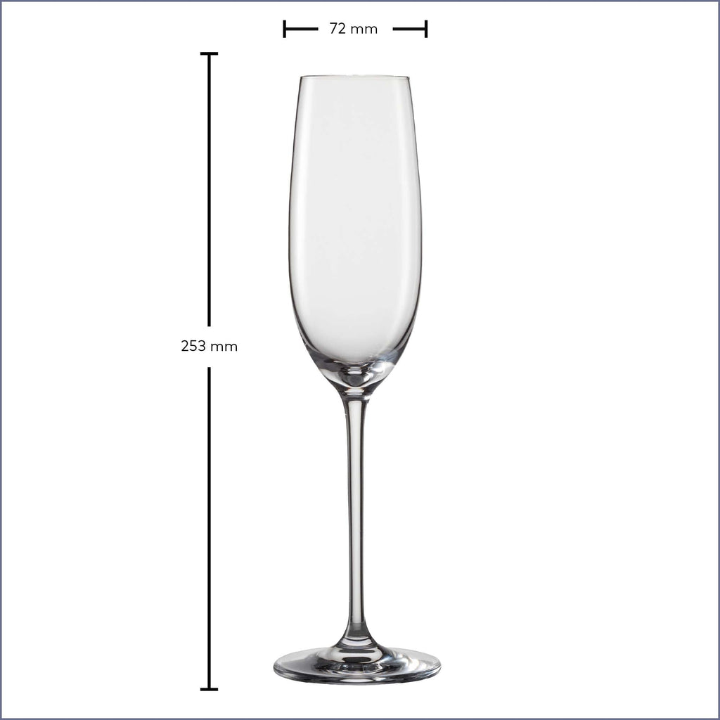 Schott Zwiesel Vinos Champagne Glasses (Set of 4), Graceful Champagne Glasses with Moussing Point, Dishwasher Safe Tritan Crystal Glasses, Made in Germany (Item No. 130010), Crystal