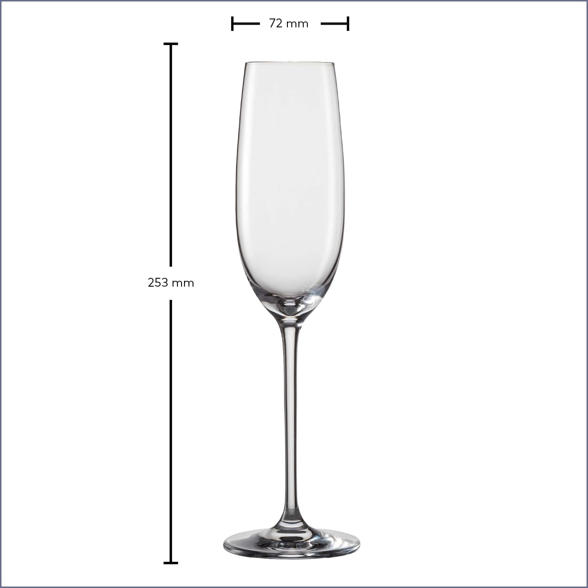 Schott Zwiesel Vinos Champagne Glasses (Set of 4), Graceful Champagne Glasses with Moussing Point, Dishwasher Safe Tritan Crystal Glasses, Made in Germany (Item No. 130010), Crystal