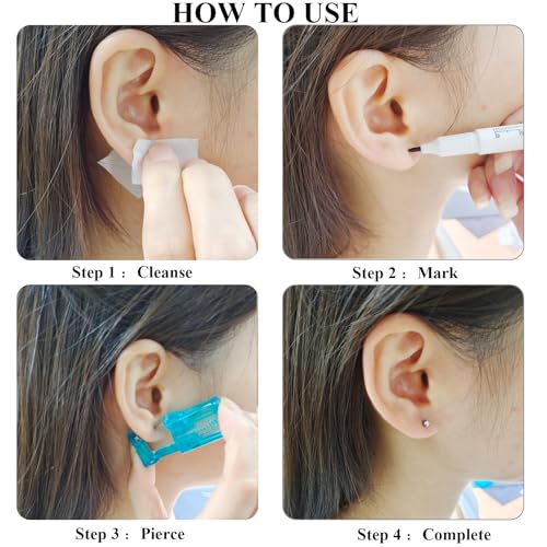 Orglace Disposable Ear Piercing Kit with Stainless Steel Studs