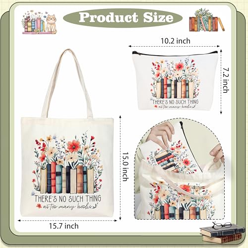 Book Lover Canvas Tote Bag - Aesthetic Bookish Gift for Readers