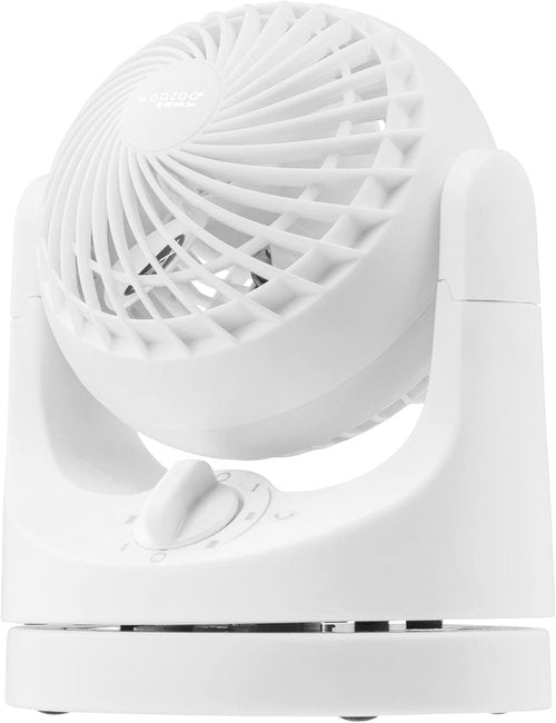 IRIS USA WOOZOO Desk Fan - Oscillating Air Circulator with 3 Speeds & 112° Adjustable Tilt | Quiet 27db Motor, White