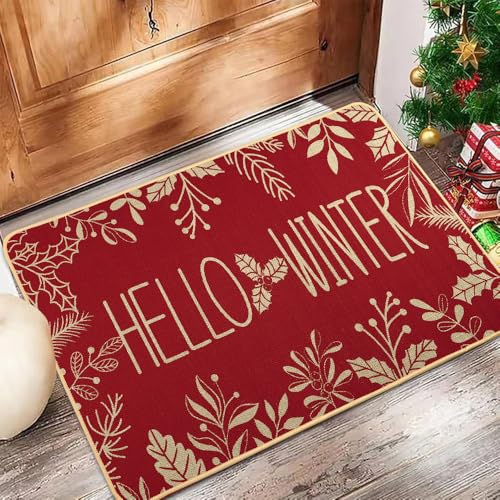 Heirloom Haven Red Christmas Door Mat - 29x17 Inch Welcome Mat
