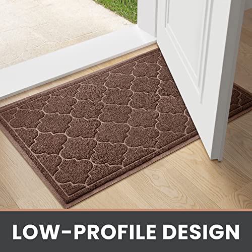 LuxStep Low-Profile Non-Slip Door Mat 17" x 30" - Durable Dirt Trap