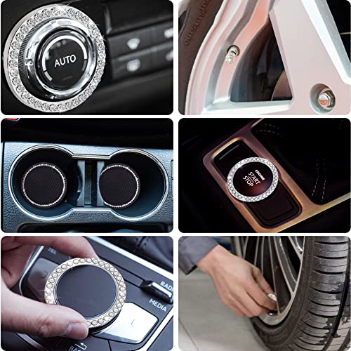 Bling Car Coasters for Cup Holders - 2 Pack Rhinestone Silicone