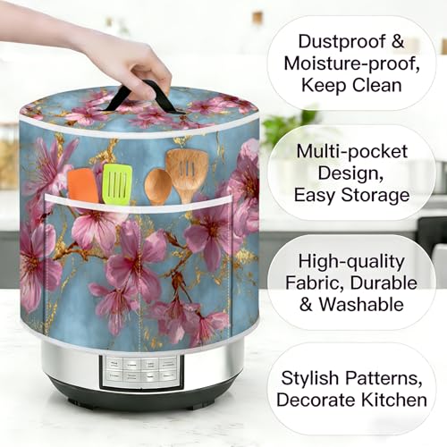 Pressure Cooker Dust Cover with Storage Pockets for 3 to 8 Quart Appliances