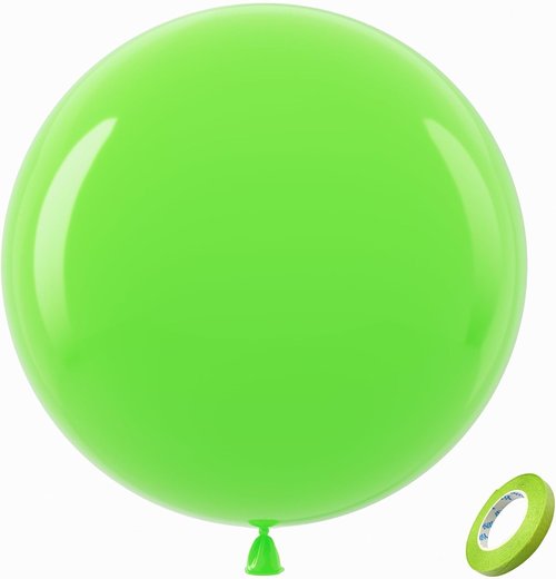 Bezente 36-Inch Lime Green Giant Balloons - 8 Pack Jumbo Round Latex Balloons for Birthday & Jungle Party Decor