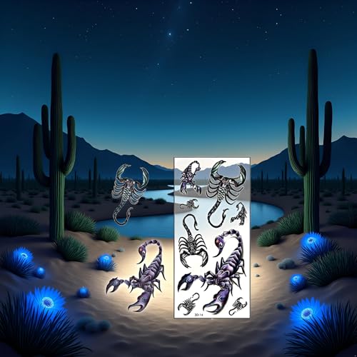 Large Black Scorpion Temporary Tattoo Waterproof Realistic Body Art