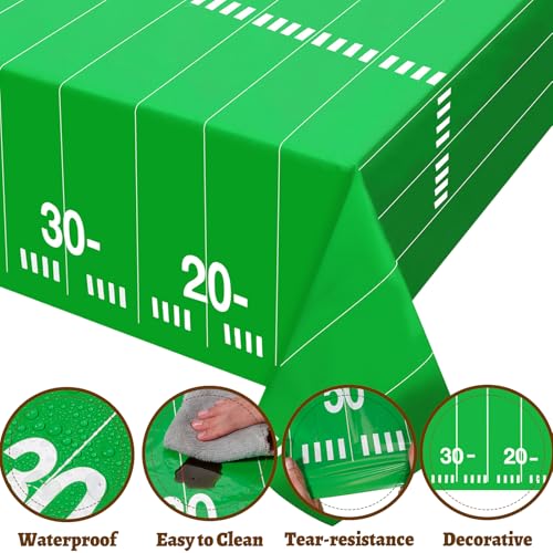 Football Party Decorations - 3 Pack Disposable Tablecloths 54x72in