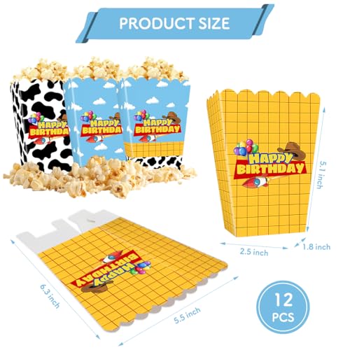 Toy-Themed Popcorn Boxes - 12pcs Set for Parties & Celebrations