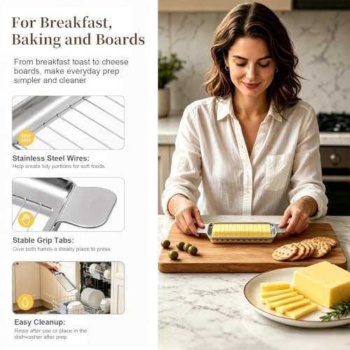 Stainless Steel Butter Cutter & Cheese Slicer | Dishwasher-Safe