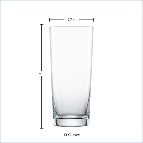 SCHOTT ZWIESEL Basic Bar Tumblers 13 Ounce (Set of 6), Medium-Sized Longdrink Glasses, Dishwasher-Safe Tritan Crystal Glasses, Made in Germany