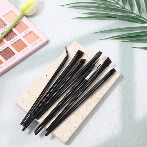 Styquenzer 8 Pcs Eyeliner Brush Set - Angled, Flat & Fine Point Eye Brushes