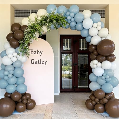 110pcs Dusty Blue & Brown Balloon Garland Arch Kit for Parties