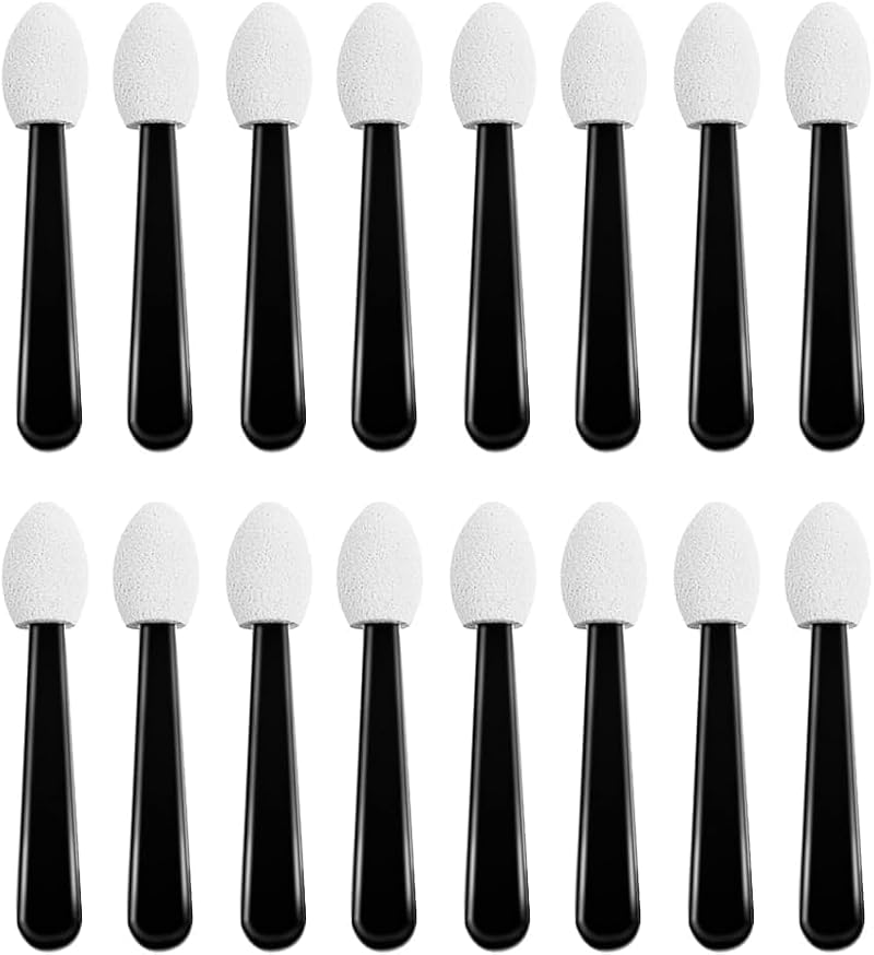 Fansoftiks 100 Pcs Disposable Eyeshadow Applicators Dual Sided Sponge Tip