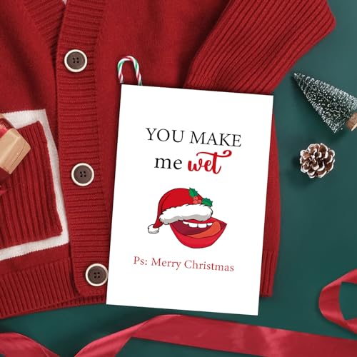 Goroar Naughty Dirty Christmas Card for Husband, Funny Holiday Card