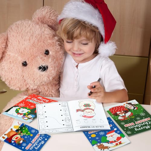 Christmas Activity Books Set - 24 Kids Coloring & Puzzle Booklets - Variation 24