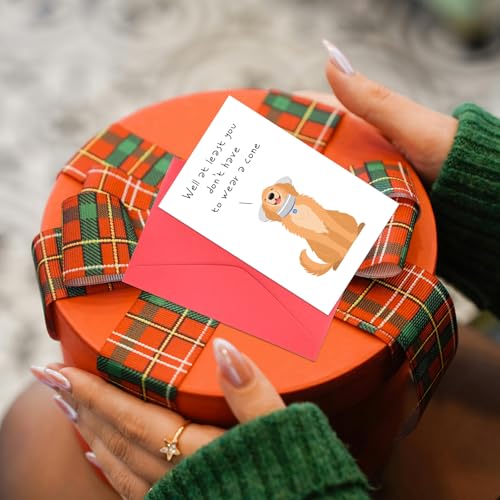 Funny Get Well Card with Envelope - Golden Retriever Design