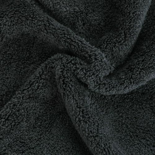 PHOGARY 8-Pack Microfiber Wash Mitts, Soft Coral Fleece Face & Body Cloths, Black