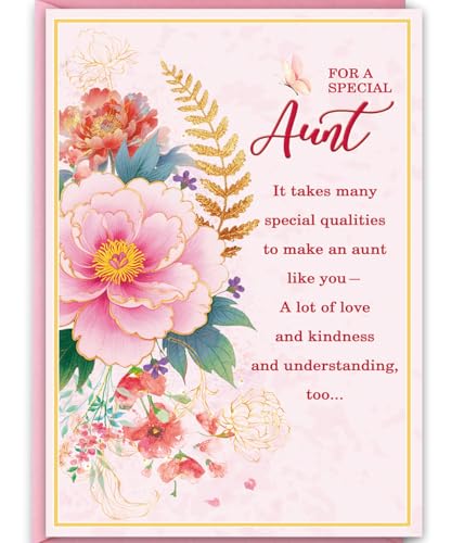 Aunt Birthday Card BT-095 - Premium Thick Card Stock with Envelope