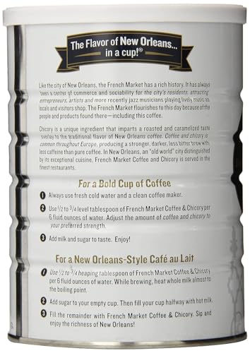 French Market Coffee & Chicory Medium-Dark Roast 12oz (Pack of 12)