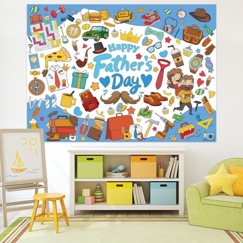 Father's Day Giant Coloring Poster & Tablecloth - 43.3 x 31.4 Inches