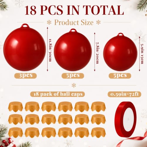 18 Pcs Burgundy Inflatable Christmas Ornaments Outdoor Holiday Decor