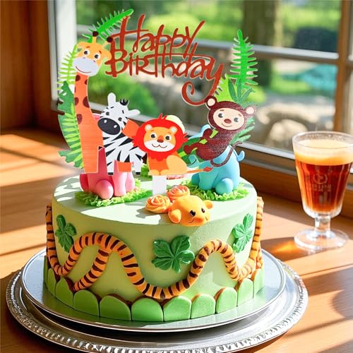 Jungle Animal Cake Topper - Wildlife Birthday Decoration