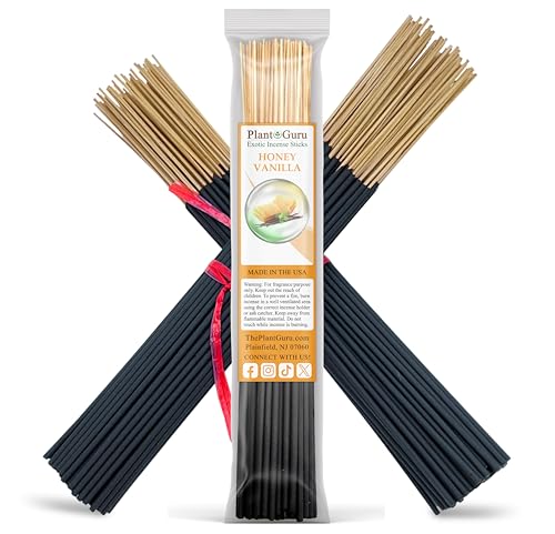 Honey Vanilla Incense Sticks - 11" Long, 85-100 Sticks, Clean Burning